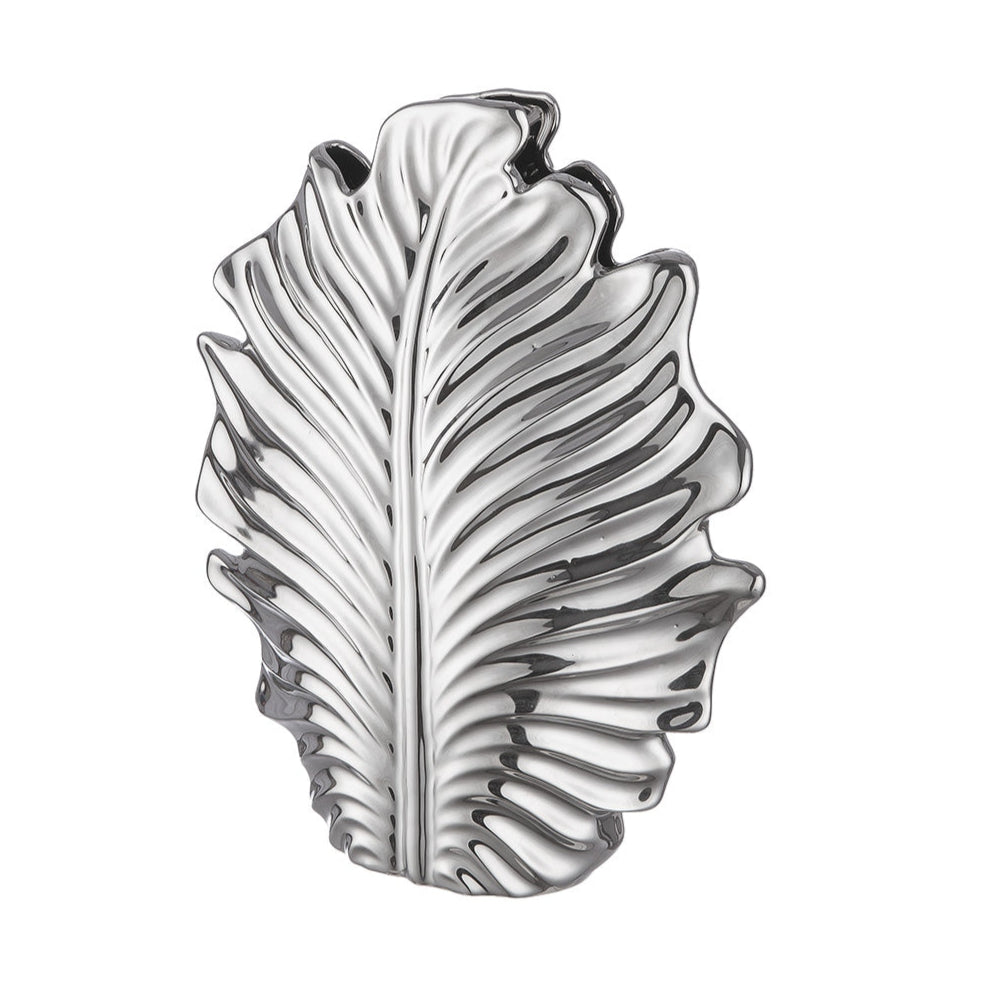 Βάζο Leaf "Monstera" Κεραμικό Ασημένιο 23x9.5x30
