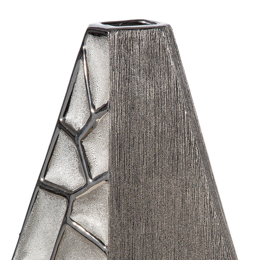 Βάζο Κεραμικό Ασημί Χρώμα 24x9x47