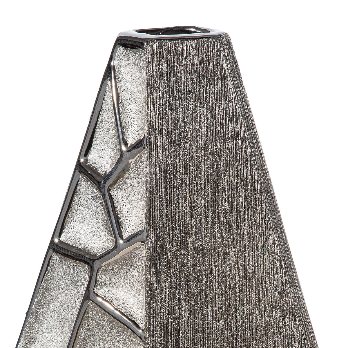 Βάζο Κεραμικό Ασημί Χρώμα 24x9x47