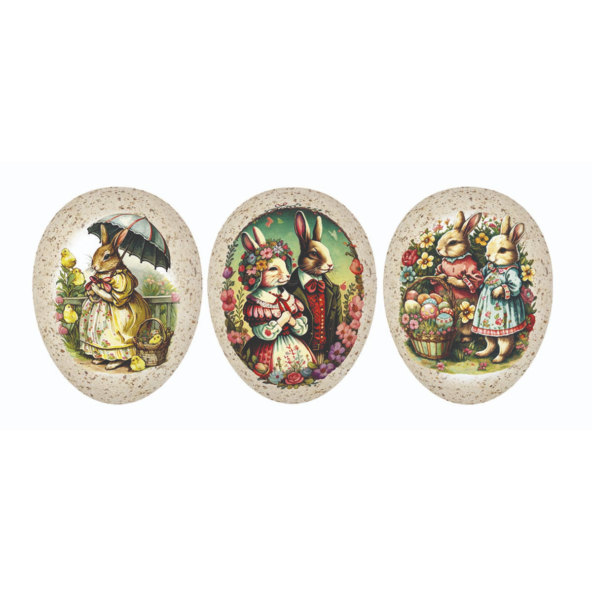 Αυγό Χάρτινο Ανοιγόμενο Rabbit Family 15εκ 3 Σχδ