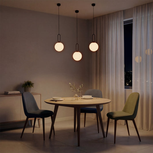 BELLISSIMO KLV-101-0373 Κρεμαστό Φωτιστικό Οροφής για Λάμπα με Ντουί E27 AC 220-240V IP20 - Μαύρο Ματ & Λευκό - Μ20 x Π20 x Υ42