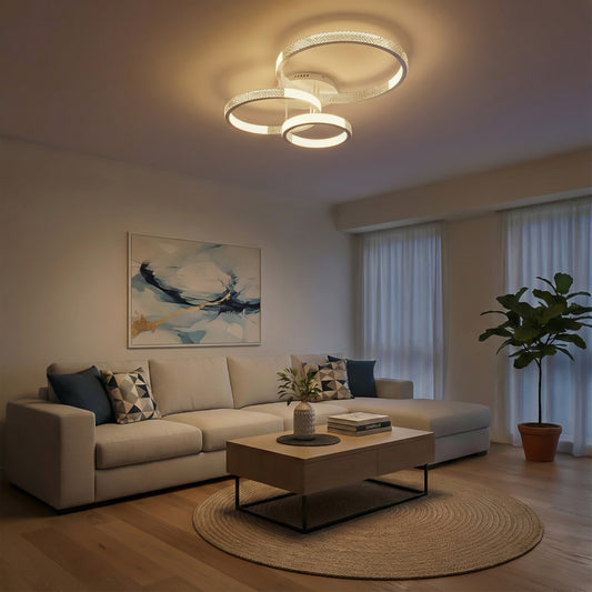 DIAMOND KLV-101-0227 Φωτιστικό Οροφής LED 100W 10000lm 360° AC 220-240V IP20 Ρυθμιζόμενο Λευκό CCT με Χειριστήριο από 2700K έως 6000K Dimmable - Lumileds SMD Chip - Λευκό Ματ - Μ80 x Π50 x Υ20