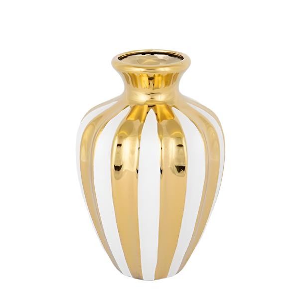 ΒΑΖΟ ΚΕΡΑΜΙΚΟ ΛΕΥΚΟ & ΧΡΥΣΟ 18x18x31