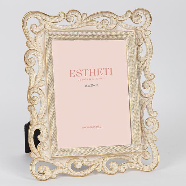 ΚΟΡΝΙΖΑ 15x20εκ ΠΟΛΥΡΕΖΙΝ ΧΡΥΣΗ - ΛΕΥΚΗ