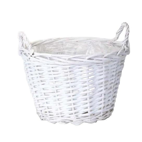 Καλάθι Ψάθινο Λευκό 30x23εκ