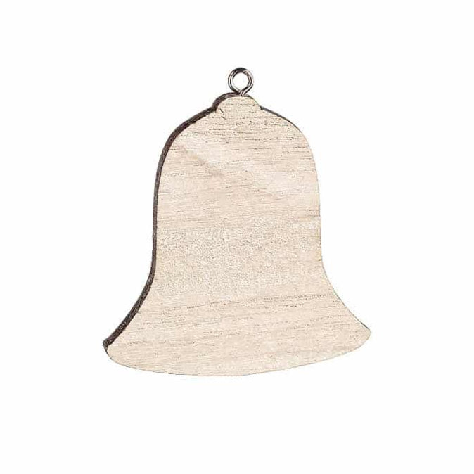 Καμπανούλα Ξύλινη Λευκή S/12 7εκ