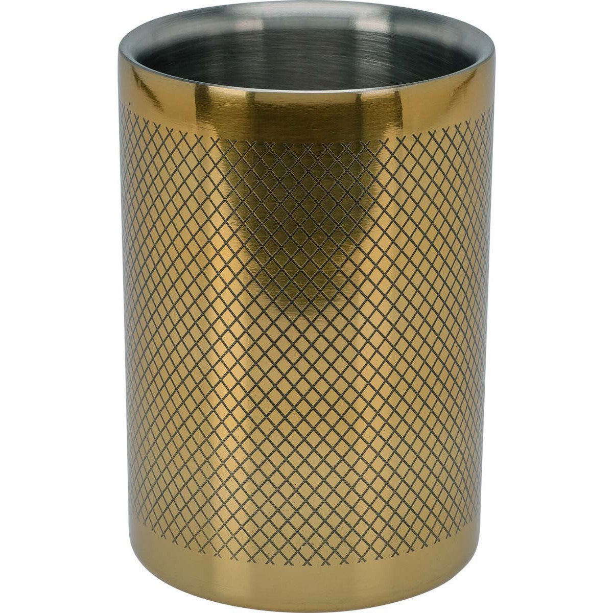 Σαμπανιέρα για Κρασί από Ατσάλι Χρυσό 12x18εκ