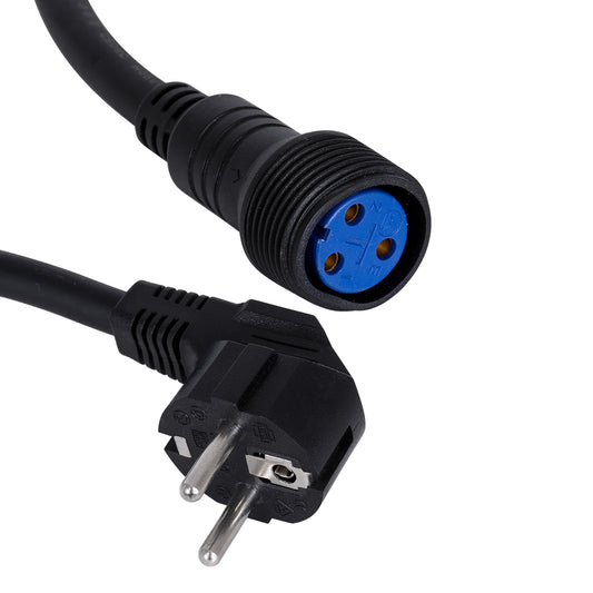 51172 Καλώδιο Ρεύματος 3PIN DMX512 1 Μέτρο από Female XLR σε Male Πρίζα Schuko Τερματισμένο Αδιάβροχο IP65 Μ100cm - Μαύρο