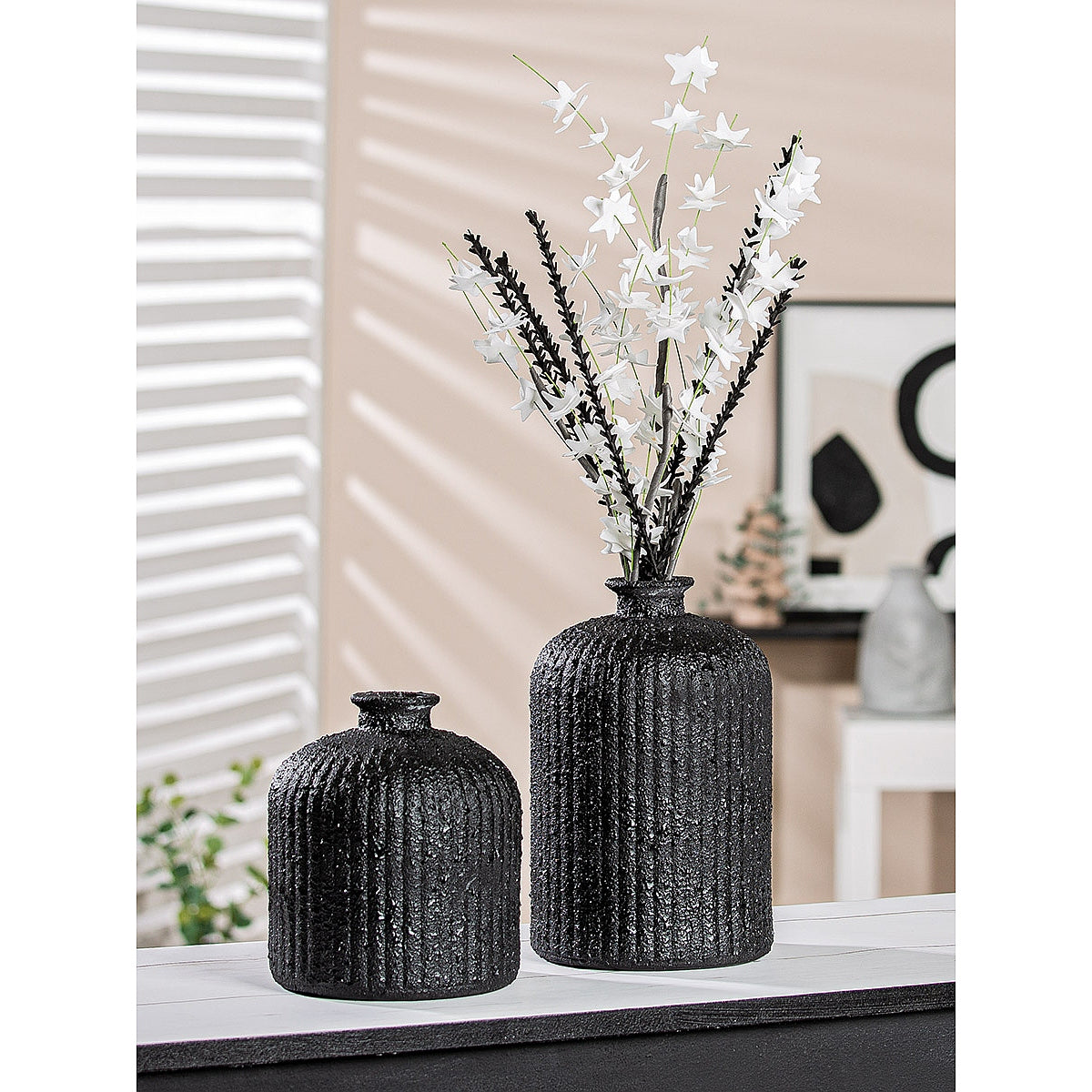 Βάζο Μαύρο Κεραμικό Φ16x18