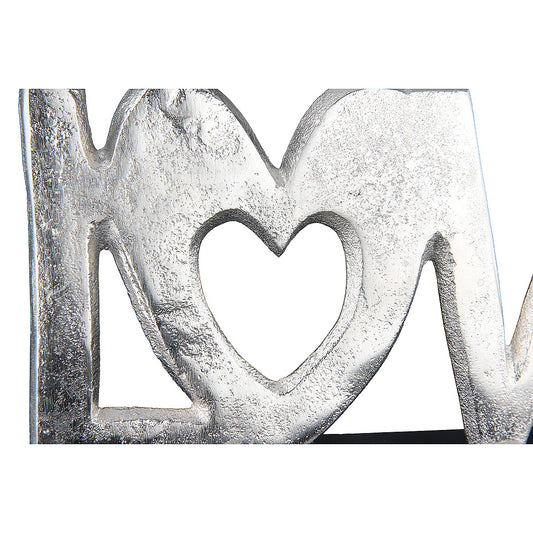 Διακοσμητικό 'Love' σε Βάση Ασημί/Μαύρο Αλουμίνιο/Ξύλο 18x5x10