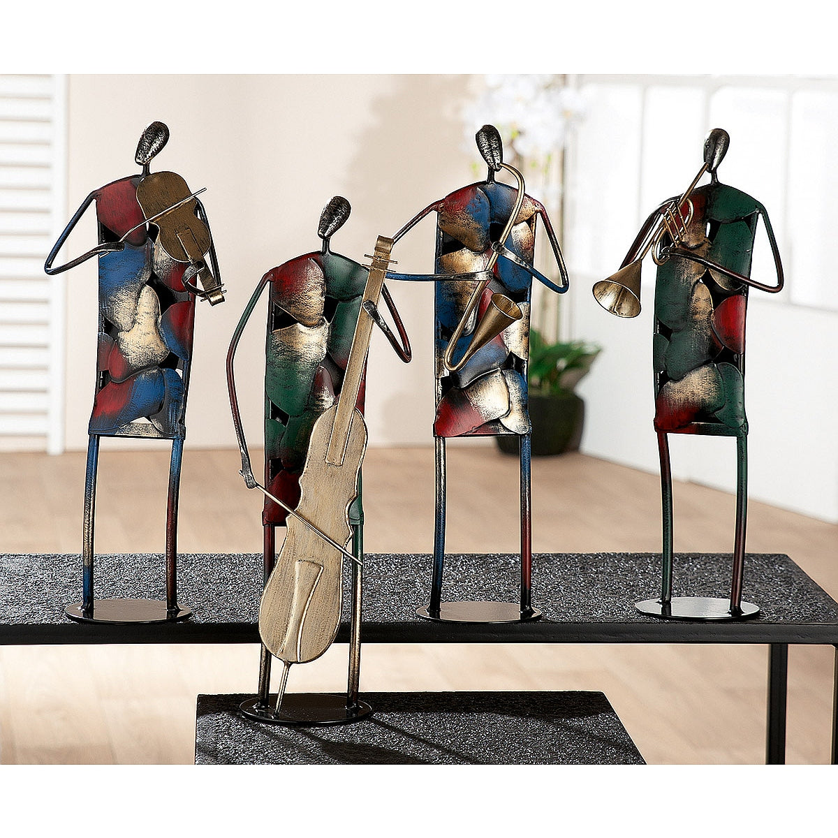 Διακοσμητικό Μουσικός Πολύχρωμο Μέταλλο 15.5x10.5x36.5 σε 2 Σχέδια