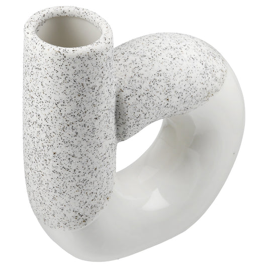 Perforated Βάζο "Poppy" Κεραμικό Λευκό 14x5x15