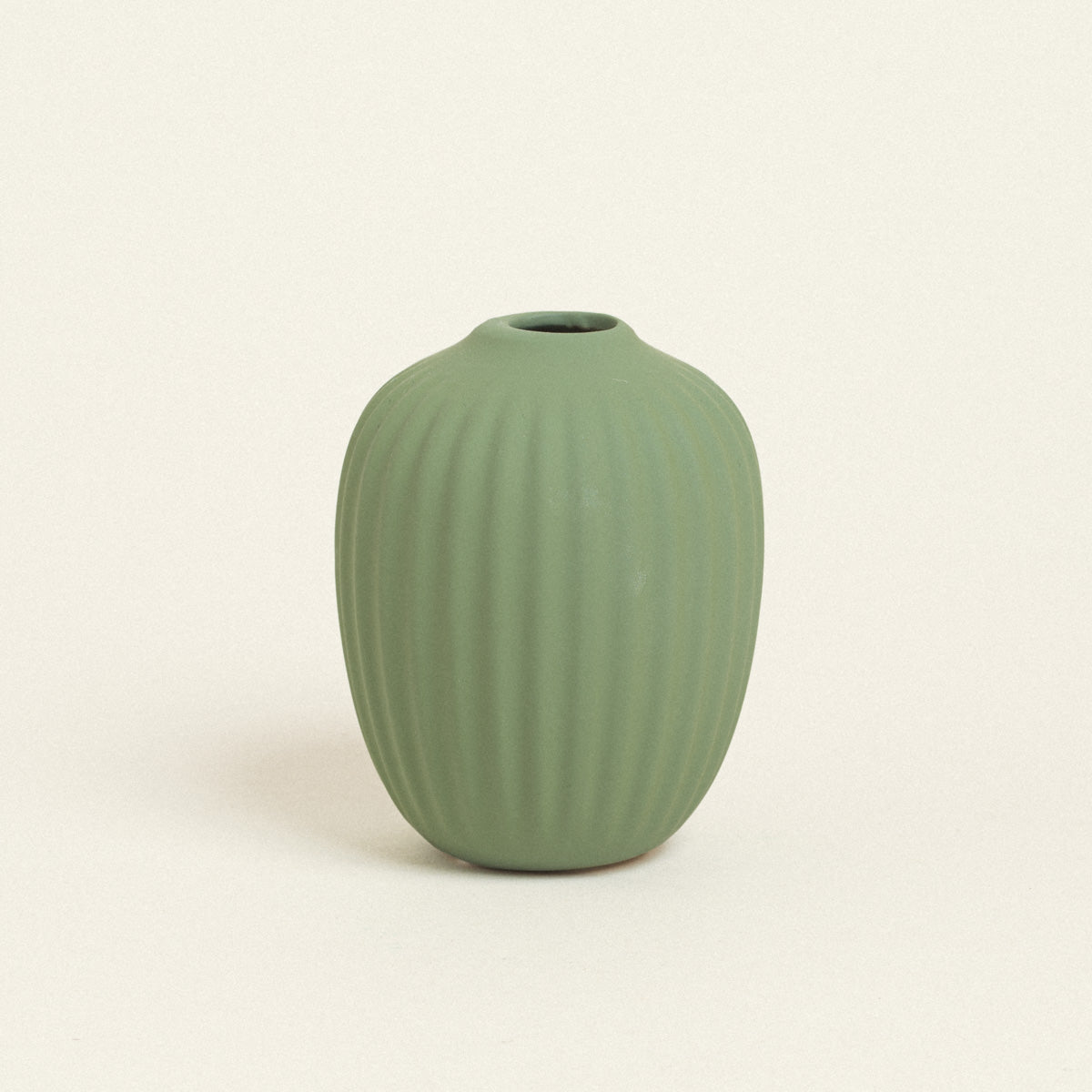 Βάζο Ριγέ Χακί 8x8x10