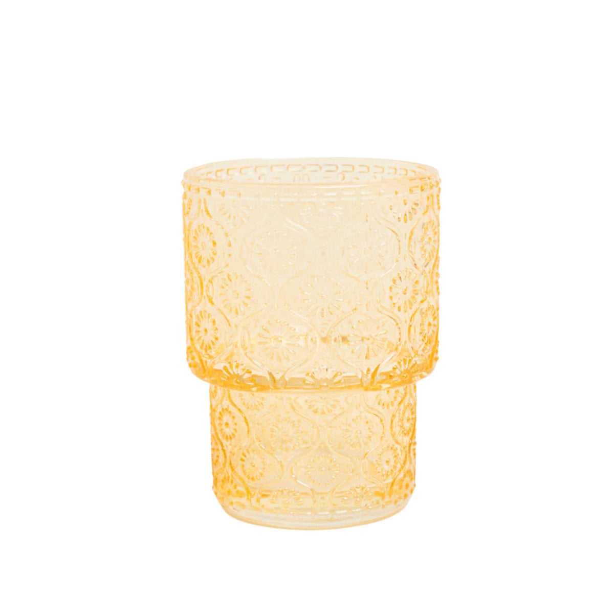 Κηροπήγιο Γυάλινο 7x7x9 Κίτρινο