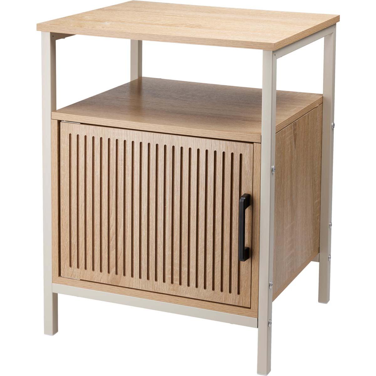 Κομοδίνο από MDF & Μέταλλο Λευκό 43x33x55