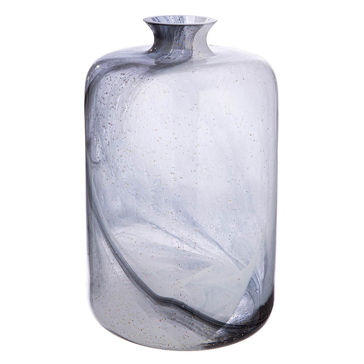 Βάζο Γιακά "Fumo" Γυάλινα Σκεύη Μαύρο Λευκό 20x20x32