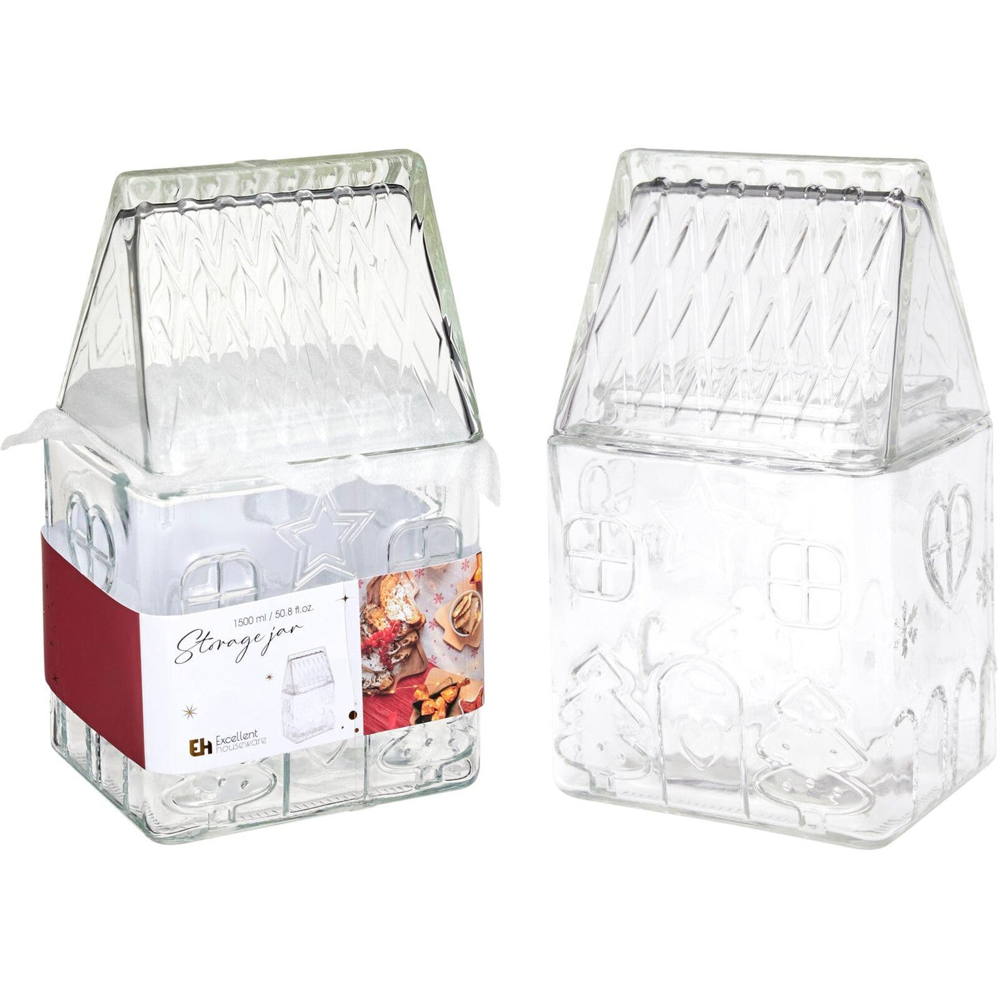 Μπισκοτιέρα Gingerbread από Γυαλί 1.5L 13x21εκ