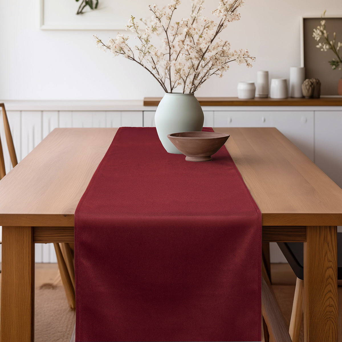 Ράννερ Βελούδο Premium Μπορντώ 32x250εκ