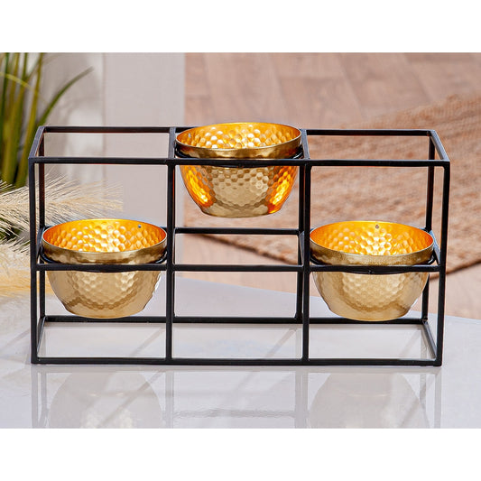 Ρεσώ Θήκη Μέταλλο Μαύρο Χρυσό 27x9x14