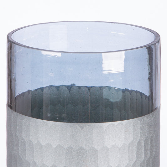 Φανάρι Καταιγίδας "Canus" Γυάλινο Γκρι Ασημένιο 10x10x8