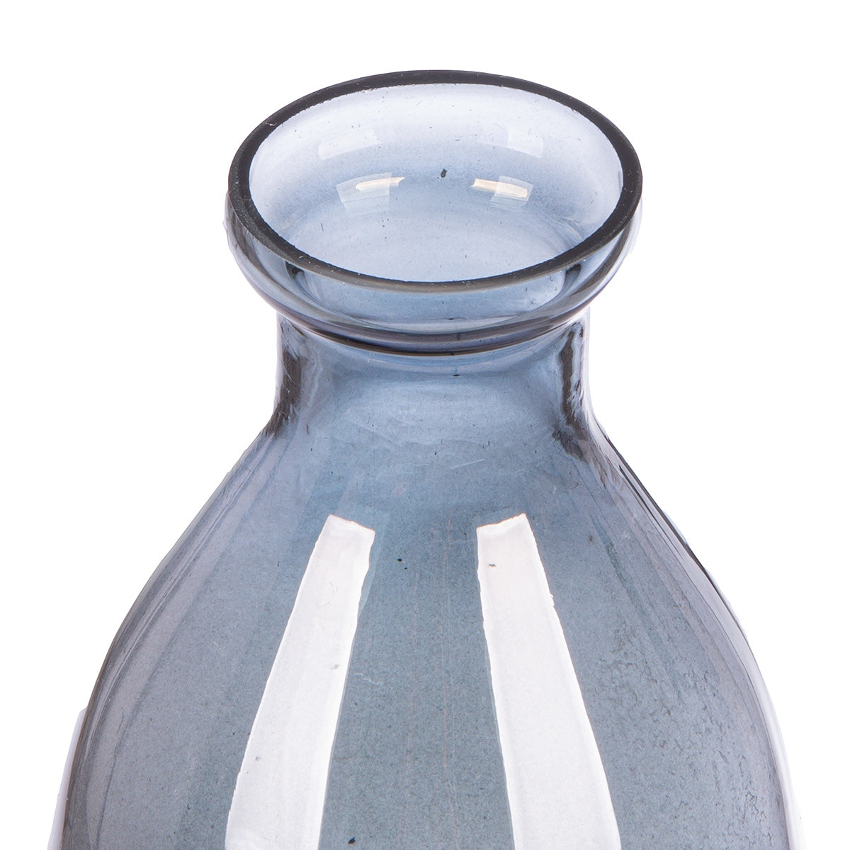 Βάζο Μπουκαλιού "Canus" Γυάλινα Γκρι Ασημί 10x10x24