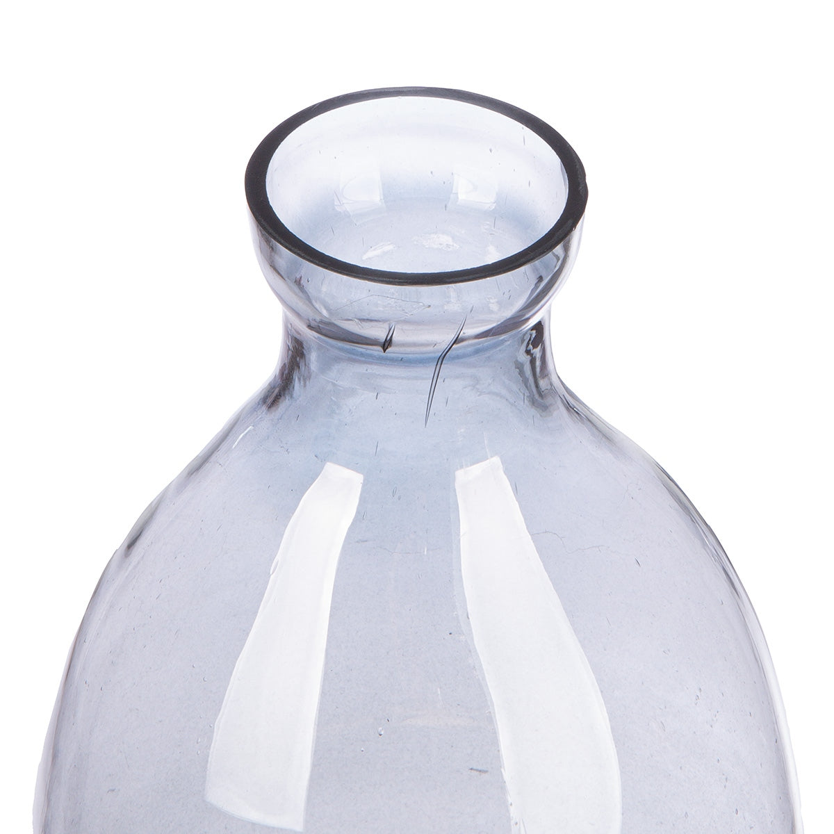 Βάζο Μπουκαλιού "Canus" Γυάλινα Σκεύη Γκρι Ασημί 13x13x33