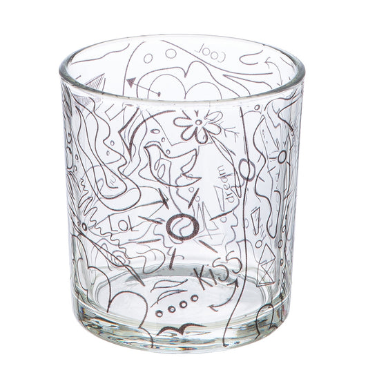 Ανεμοφωτιστικό 'Modern Art' Γυαλί Μαύρο/Διάφανο 8x7εκ