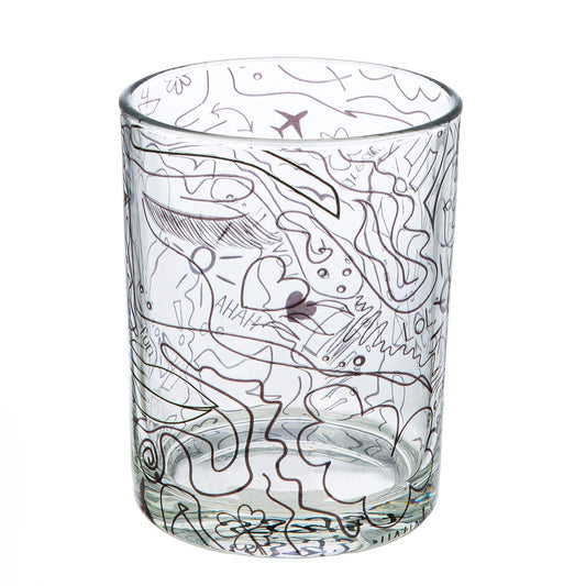 Φανάρι Καταιγίδας "Modern Art" Γυάλινο Μαύρο Clear 10x10x13