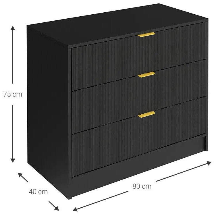 Συρταριέρα Allegro Μαύρο 80x40x75