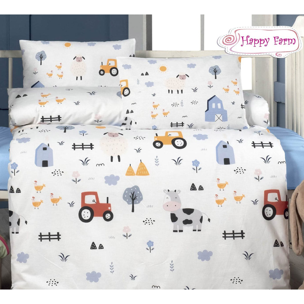 Σετ Σεντόνια Βρεφικά Art 5601 100x150εκ Γαλάζιο