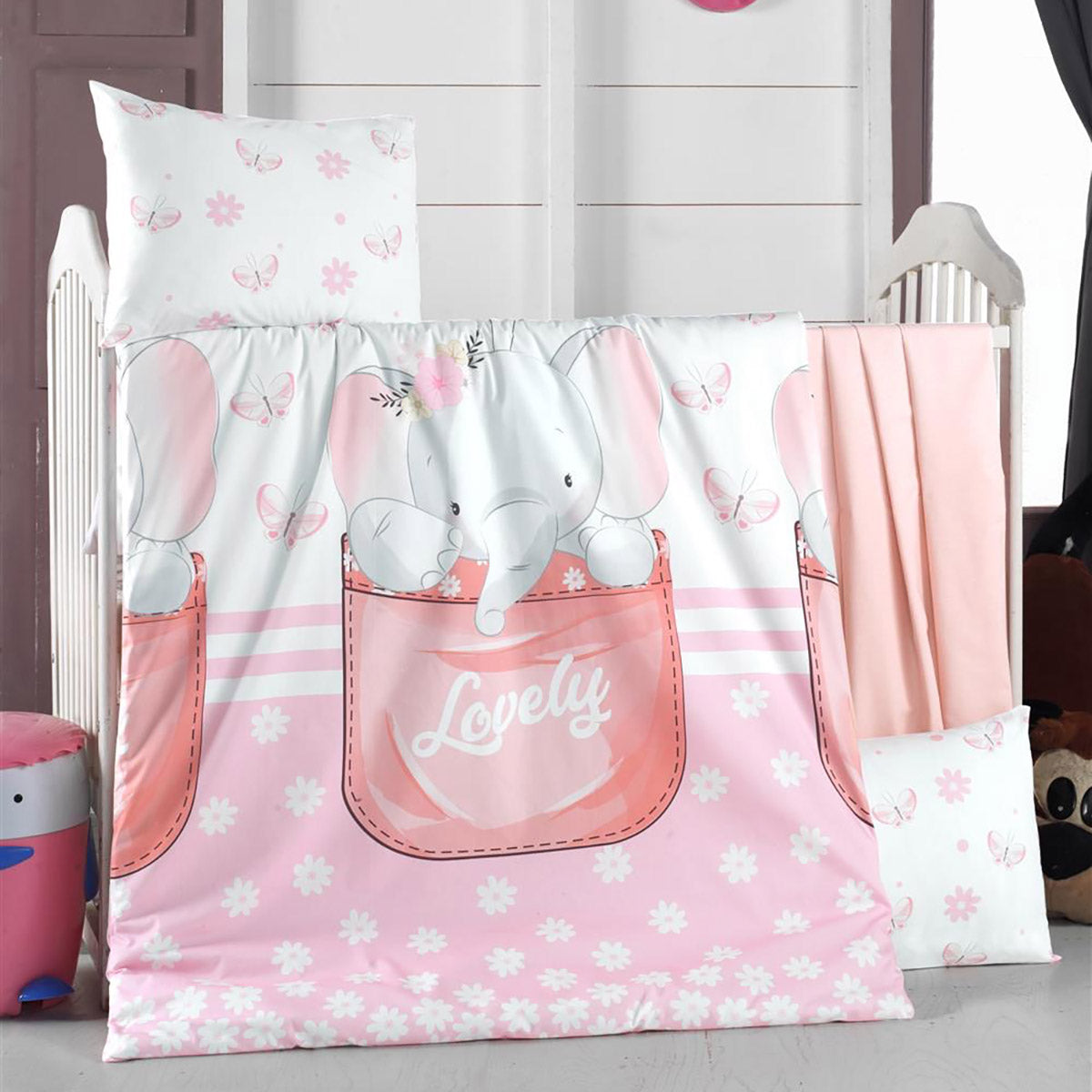 Σετ Σεντόνια Βρεφικά Art 5604 100x150εκ Ροζ