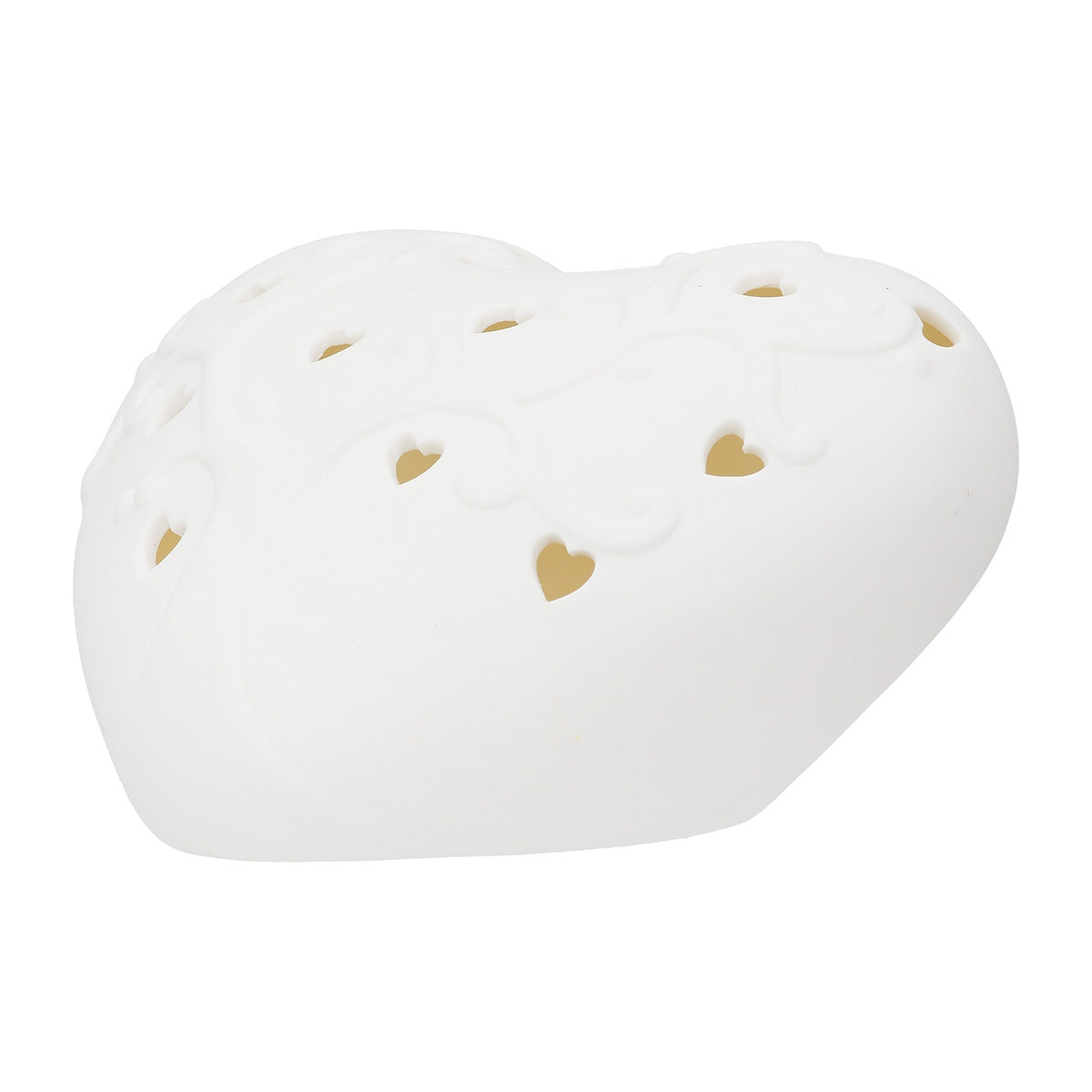 Διακοσμητικό Αντικείμενο (LED) Καρδιά Πορσελάνη Λευκό 16x14x8