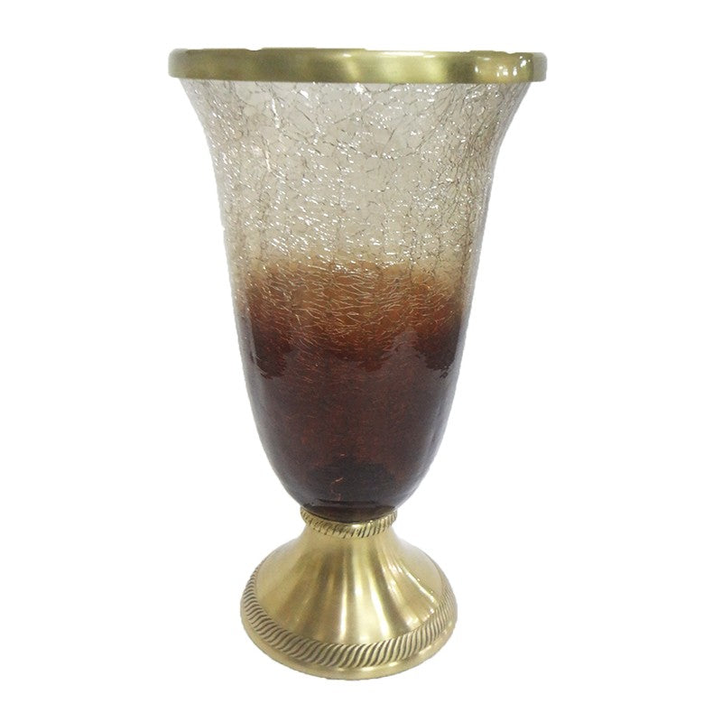 Βάζο Γυάλινο/Μεταλλικό Πολύχρωμο 16x16x32