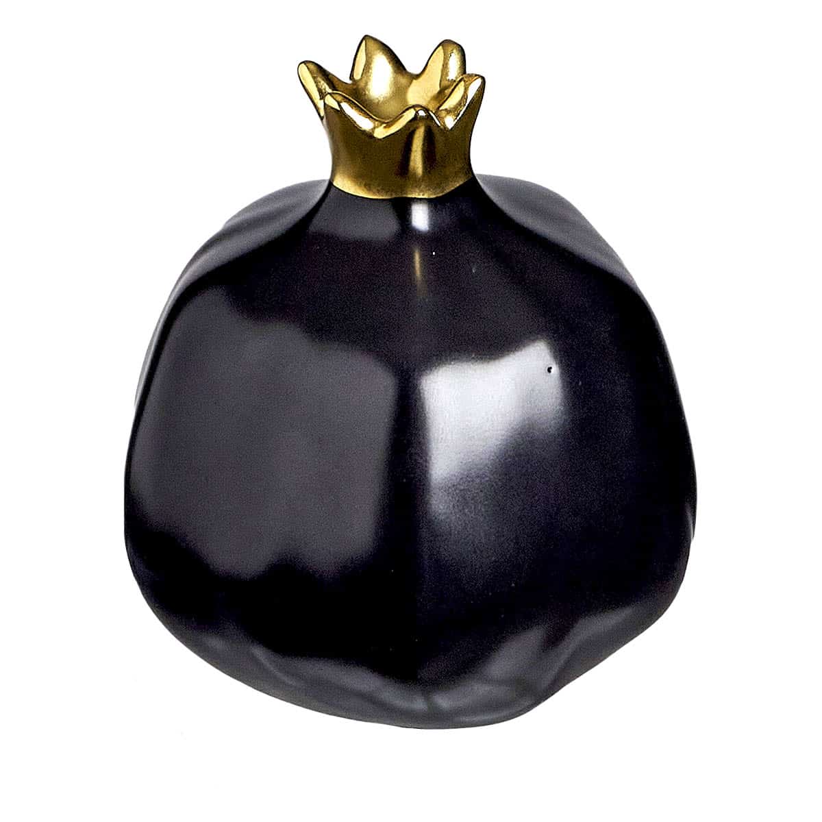 Διακοσμητικό Ρόδι Κεραμικό Μαύρο/Χρυσό 12x12x12