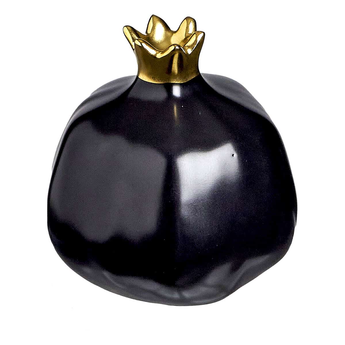 Διακοσμητικό Ρόδι Κεραμικό Μαύρο/Χρυσό 19x19x20