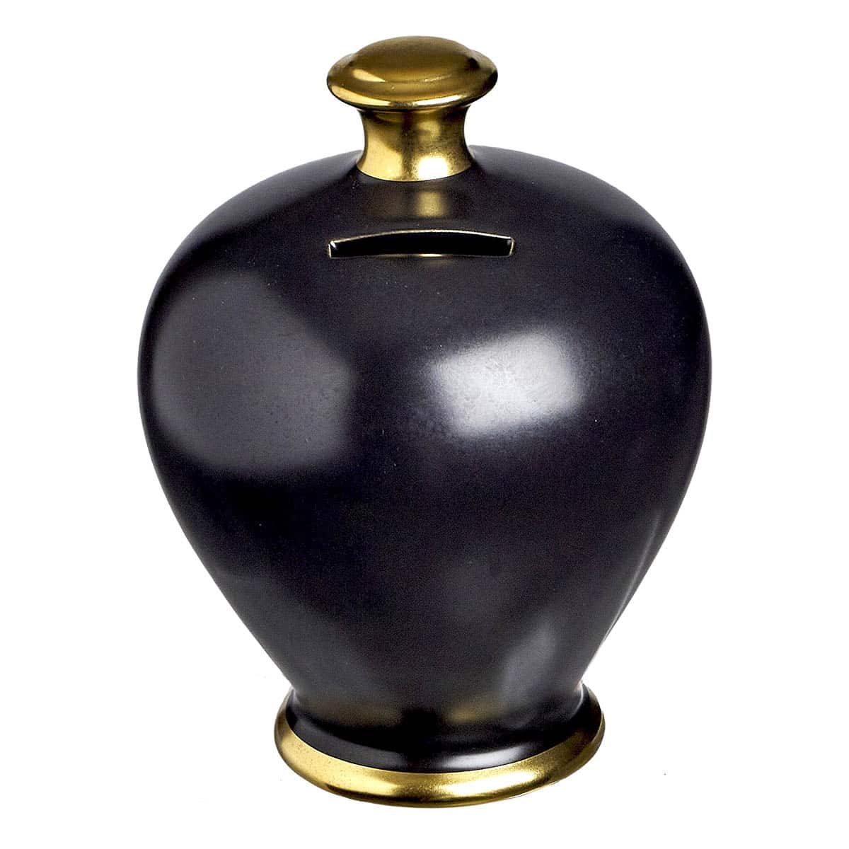 Κουμπαράς Κεραμικός Μαύρος Ματ 15εκ