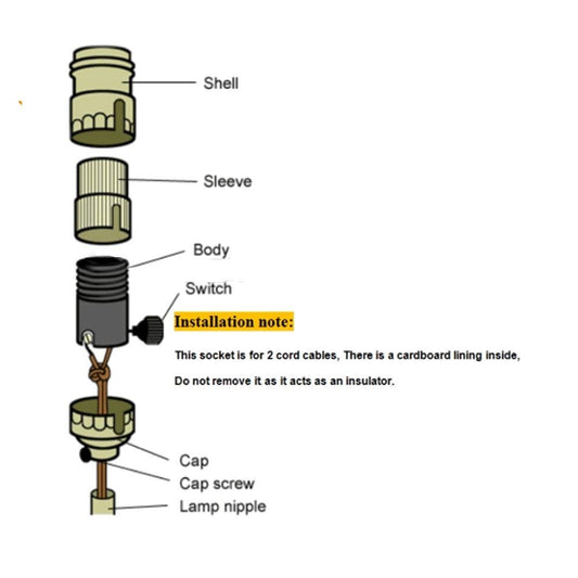 Vintage Industrial Retro E27 Χρυσό Ντουί με Διακόπτη DIY 90016