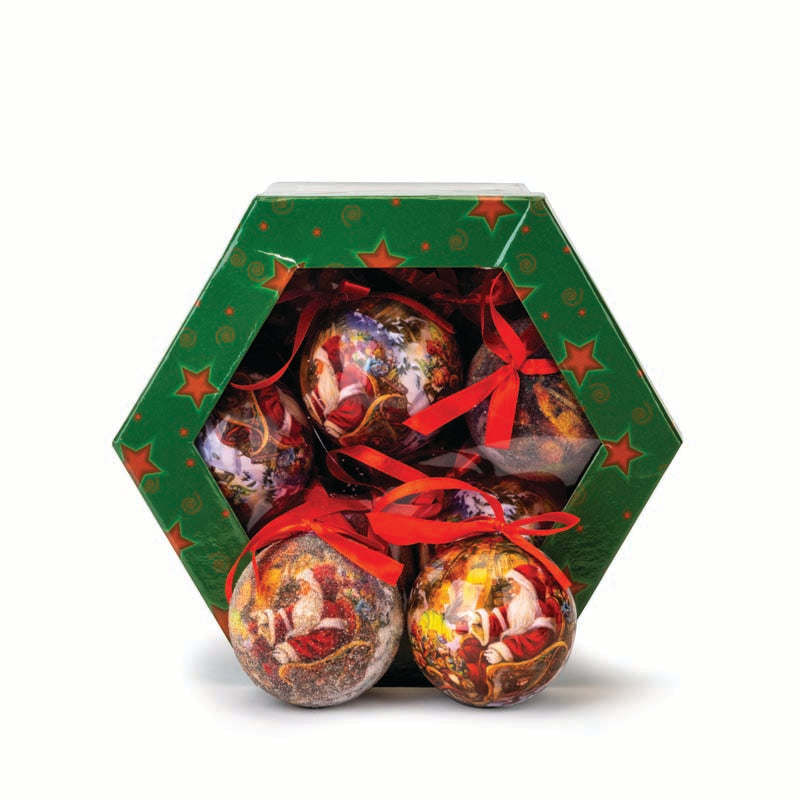 Μπάλα Οικολογική Άγιος Βασίλης με Κουτί 8εκ S/14