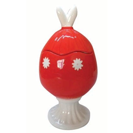 JK Home Αυγό Πασχαλινό Κεραμικό Κόκκινο/Λευκό 57668