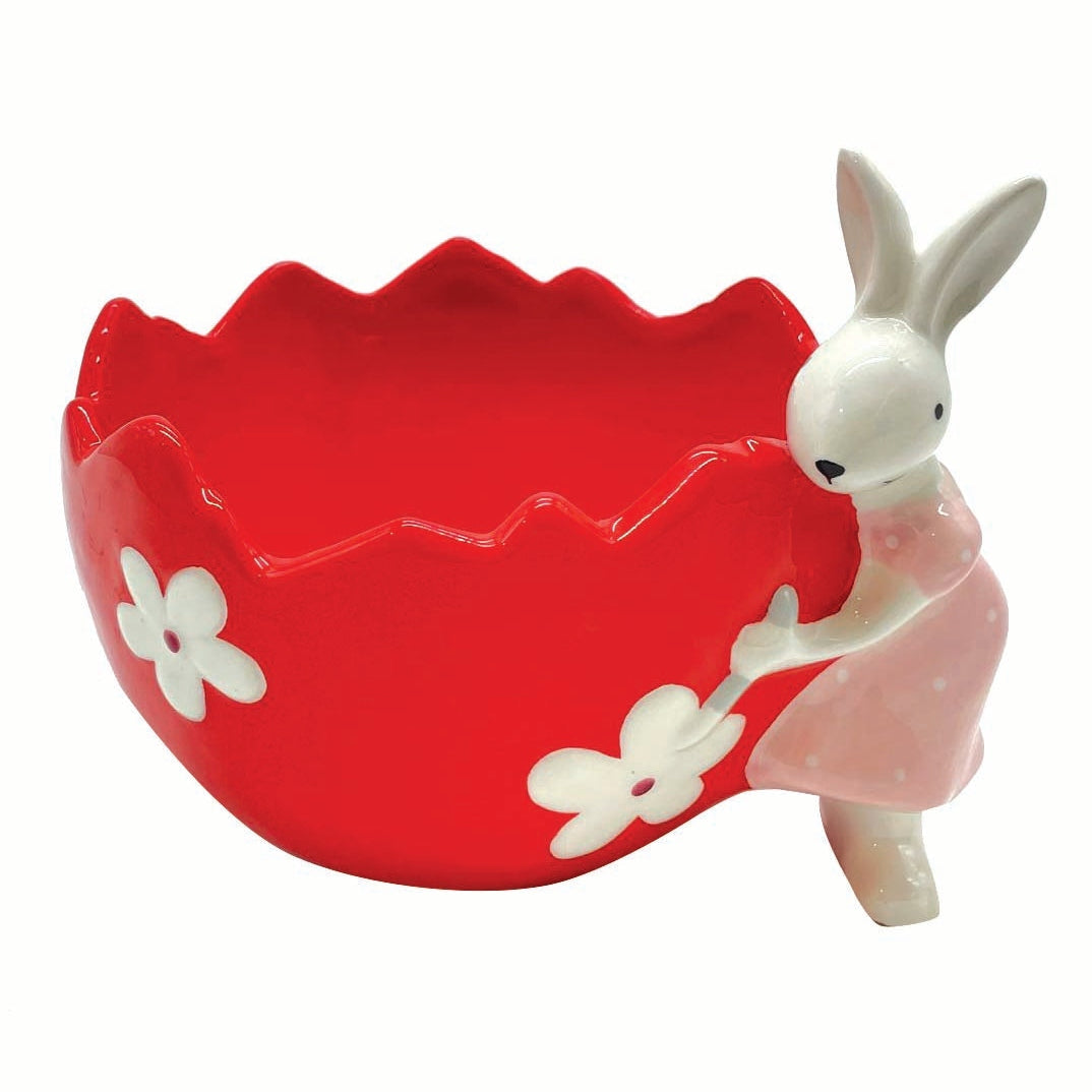 Αυγό Ανοιχτό Κόκκινο Κεραμικό 19x16x15