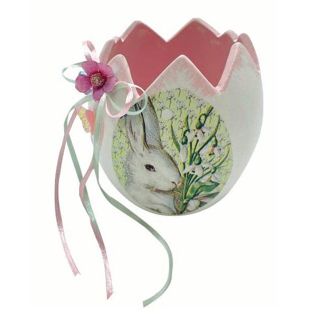 Αυγό Πασχαλινό με Κουνέλι Κεραμικό Πολύχρωμο 9x9x13