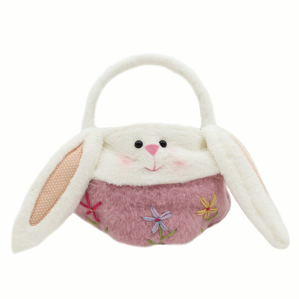 Καλάθι με Κουνέλι Λευκό & Ροζ 17x19εκ