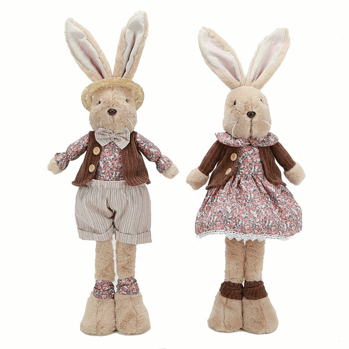 Ζευγάρι Κουνέλια Ροζ & Μπορντώ 24x72εκ 2 Σχδ