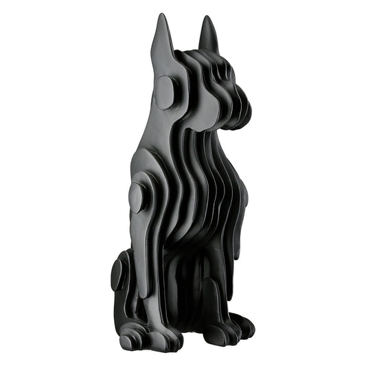 Figure Dog Synthetic Resin Black 13x15x29