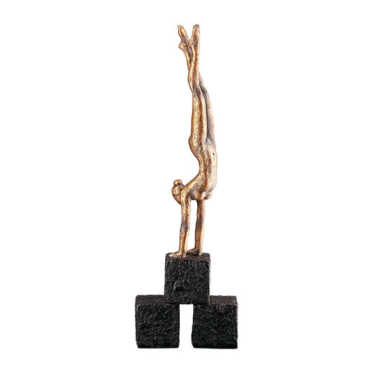 Γλυπτική Γυναικεία Συνθετική Ρητίνη Χάλκινο Χρώμα 9x4x29