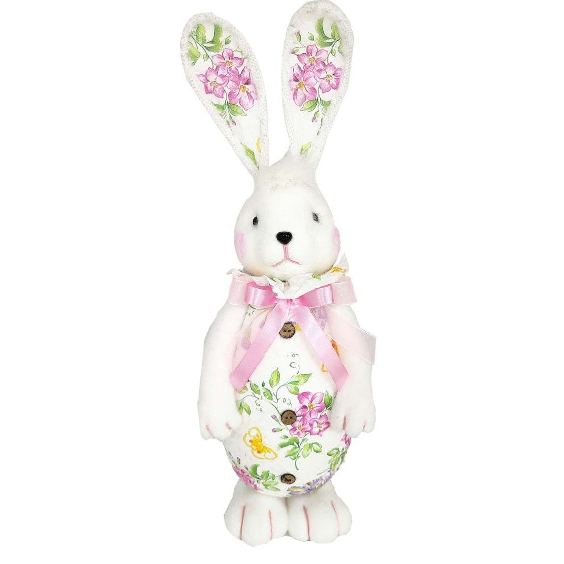 Λαγός με Λουλούδια από Φελιζόλ Λευκό 40εκ