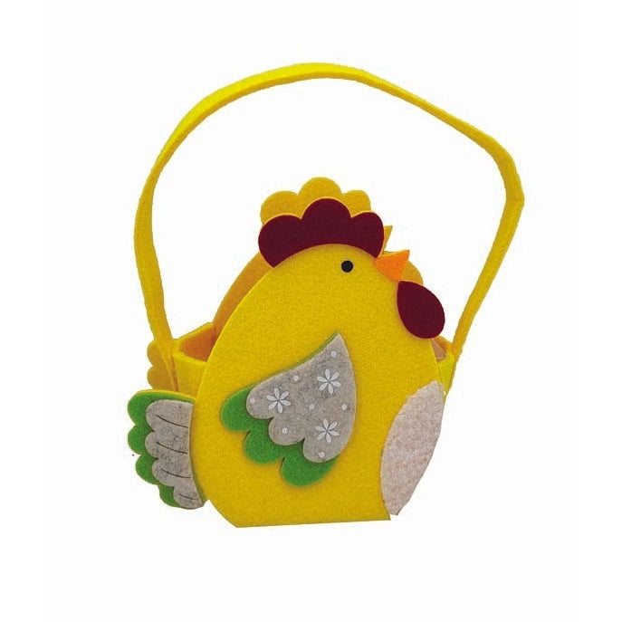 Καλάθι Τσόχινο με Κοτούλα Κίτρινο 13x7x14