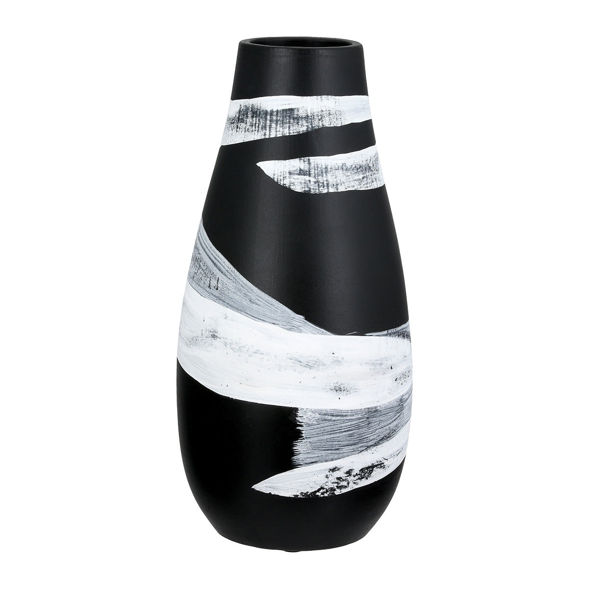 Βάζο Στρογγυλό Κεραμικό Μαύρο 14x14x29