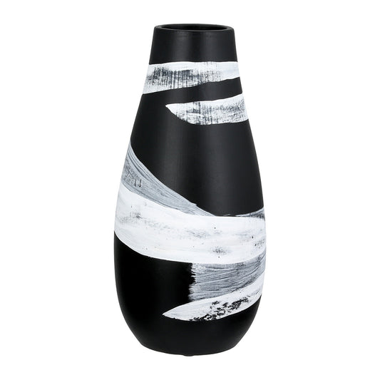 Βάζο Στρογγυλό Κεραμικό Μαύρο 14x14x29