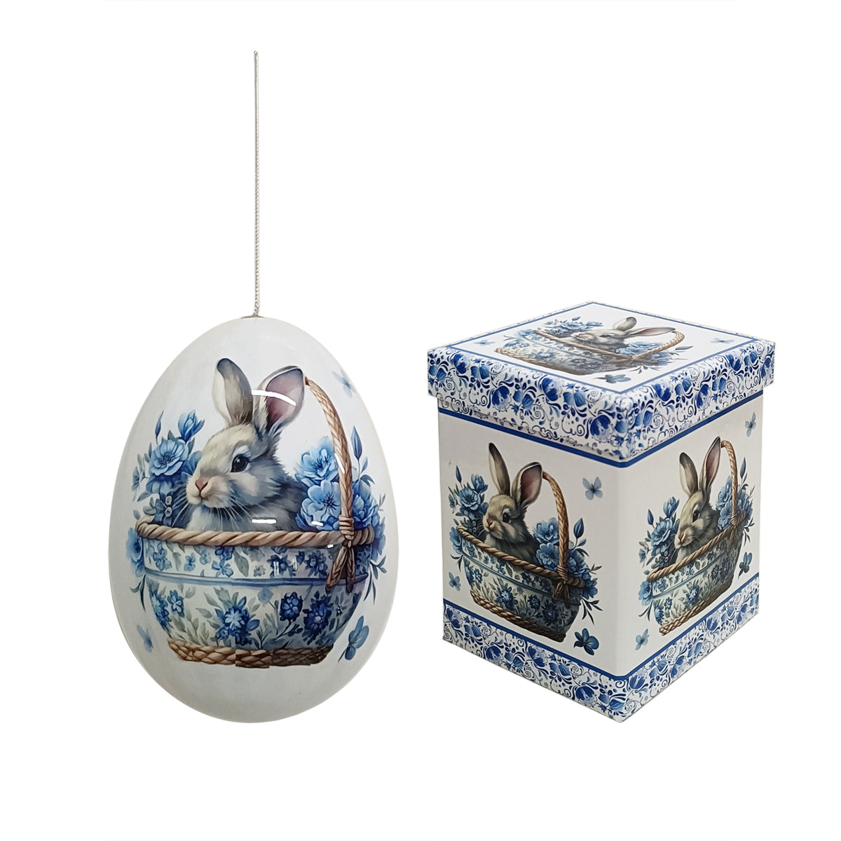 Αυγό Κουνελάκια με Κουτί Chinoiserie 15εκ